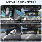 Frameless Rear View Mirror, Universal 11.81'' (300mm), Wide Angle Panoramic Convex Rearview Mirror, Clip-on to Original to Eliminate Blind Spot for Cars SUV Trucks