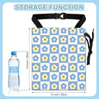 Checkered Smiling Daisy Car Trash Bag - Waterproof Car Trash Bag Hanging Leakproof Car Garbage Bag - Washable Reusable Trash Bag For Car Interior Hanging Organizer Storage Vehicle Travelling Camping