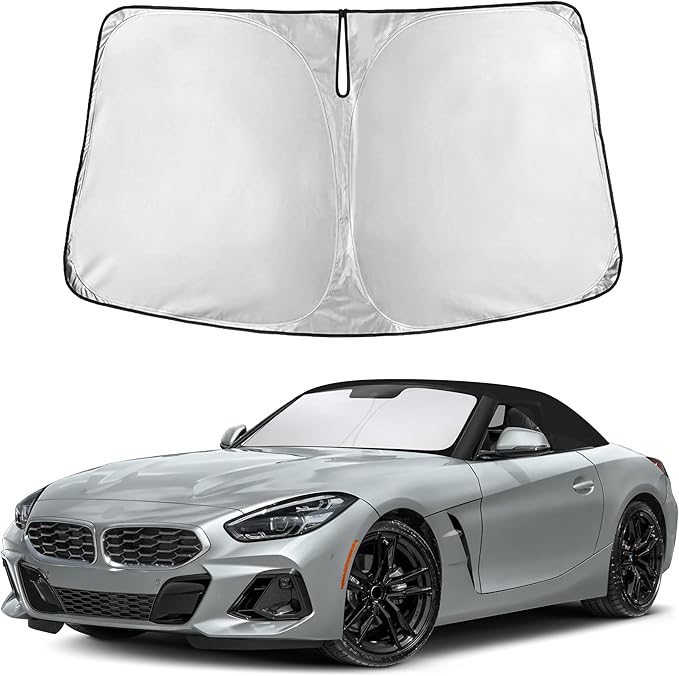 Windshield Sunshade Compatible for BMW Z4 / M2 / M8 2003-2022 2023 2024 2025 2026, Sun Visor for Front Windshield & Window Sun Shade Cover, UV Heat Blocker & Protector, Car Accessories