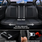 Coverado Car Seat Covers, Waterproof Nappa Leather Seat Cushion for Cars 5 Seats, Front and Rear Automotive Seat Cover Car Accessories, Universal Fit for Most Cars SUV Trucks, Full Set, Black