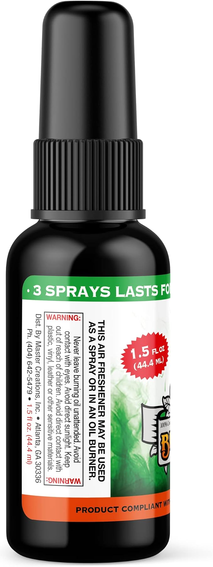 (Jasmine, 1 Pack) Concentrated Air Freshener for Room and Car Spray - Oil-Based Diffuser Spray Bottle - Long-Lasting Bathroom Spray, Car Freshener, & Odor Eliminator Spray