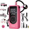 Tire Inflator Portable Air Compressor, 6000mAh Battery with Cigarette Lighter Adapter, 90W Fast Inflation, 6 Modes, Digital Display, Storage Bag & Handle, for Car Tires, Bike, Motorcycle, Ball