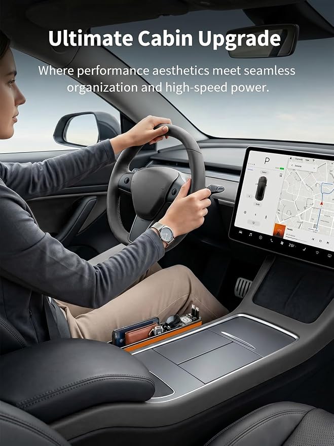 75W Retractable Car Charger with Car Seat Gap Filler – 4 in1 Fast Charging Car Adapter, Built-in 36W PD USB C Cable & Storage Organizer for Phone/Sunglasses/Cards – No More Lost Items