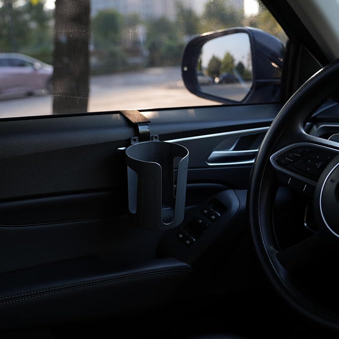 Large Car Door Cup Holder, Vehicle Armrest Cup Holder for Almost Any Size Bottle or Can