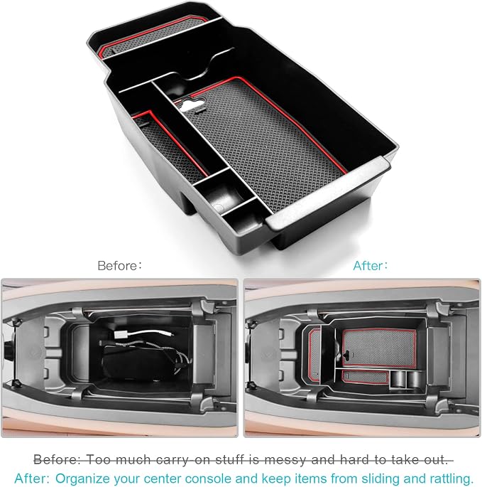 for 2023 2024 2025 2026 Mazda CX50 Center Console Organizer Tray | for 2023-2026 Mazda CX-50 Armrest Tray CX50 Central Consola Organizer Storage Box 2025 2026 Mazda CX50 Accessory (Red)