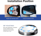 2 PCS Car Blind Spot Mirror, 1.97" HD Anti-Scratch Safe Blind Spot Rearview Mirror, 360° Rotatable Adjustable Wide Angle Auxiliary Side View Mirror, Universal for Most Cars (Black)