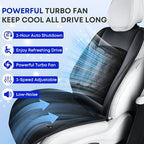 Cooling Car Seat Cover, Ventilated Seat Cushion Cooling Car Seat Pad for Summer Driving with Powerful Turbo Fans Universal Fit for Car SUV Truck Van-Light Black
