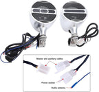 Motorcycle Speaker for ATV 3-inch Handlebar Sound System with Stereo FM Radio MP3 USB for Motorcycles and Electric Vehicles