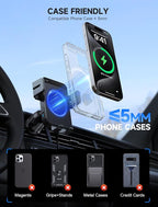 Wireless Car Charger, 15W Auto Clamping Car Charger Dash Windshield Air Vent Phone Holder Compatible with iPhone 16 15 14/13/13 Pro/12 pro/12/11/X/8, Samsung S24/S23/S22