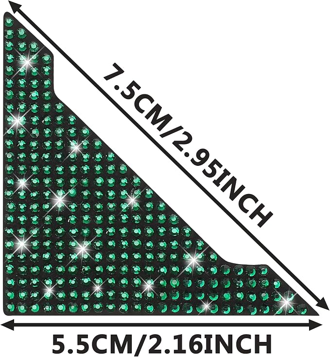Car Edge Guards 4pcs Rhinestone Anti-Scratch Sticker Corner Bumper (Green)