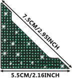 Car Edge Guards 4pcs Rhinestone Anti-Scratch Sticker Corner Bumper (Green)