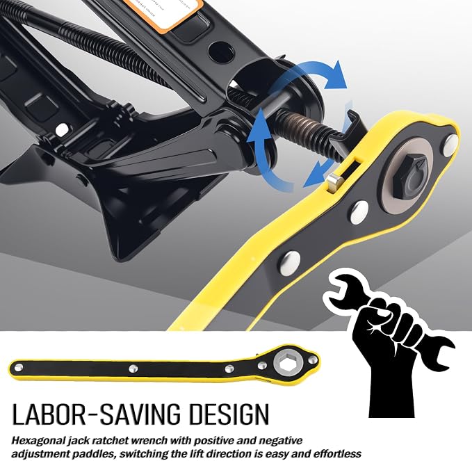 Scissor Jacks Set,2 Ton Portable Car Jack Kit with Lug Wrench & Scissor Jack Handle & Lug Nut Socket,Professional Tire Changing Kit as Auto Emergency Kits for Most Auto,SUV