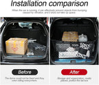 Car Rear Cargo Net, Adjustable Elastic Storage Organizer Net, Trunk Cargo Storage Net, Universal Fit for Car, Vehicle, SUV (43.3"x 15.8")