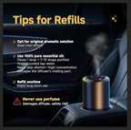 Smart Car Air Freshener with Star Light & 150ml Diffusers Oil Refills, Auto On/Off Aroma Diffuser, 3 Adjustable Mist Modes Rechargeable Aromatizante para Carro - Car Diffuser（New Car Smell*3）