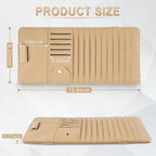 Sun Visor CD Case Holder for Car - Multi-Function Visor Organizer with CD/DVD Storage, Eyeglass Clip, Card Slots & Pen Holder, Durable Leather Car Accessories (Beige)
