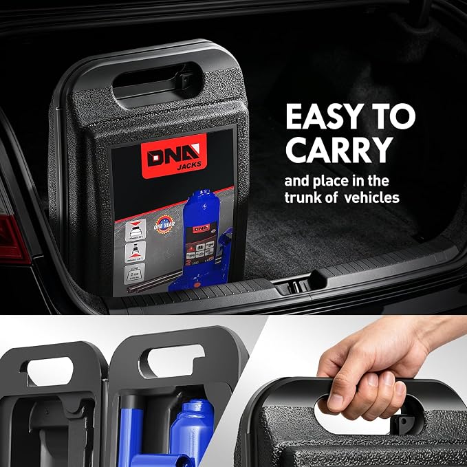 2 tons / 4000 lbs Lifting Automotive Welded Hydraulic Bottle Jackfor Sedans Repair, with Manual Handle & Carrying Storage Case, Blue