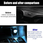 2 PCS USB LED Car Interior Atmosphere Lamp, Portable Mini LED Night Light, Plug-in USB Interface Trunk Ambient Lighting Kit, Universal Interior Car Accessories (Ice Blue)