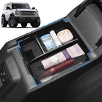 2026 Upgrade Center Console Organizer fit for 2025 2026 Ford Bronco 4 Door Bronco Center Console Storage with Rubber Mats for Ford Bronco 2025+ Storage Accessories|Not for 2 Dooor/Manual/Sport Model