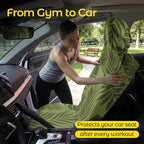 Car Seat Towel Cover - Sweat Absorbing Microfiber Towel for Car Seat After Gym, Workout & Beach - Washable Seat Protector, Universal Fit for Cars, Trucks, SUVs - Palm 2 Pack