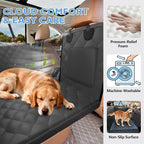 Back Seat Extender for Dogs-Large Space, Hard Bottom Egg Crate Foam Soft Dog Car Seat Cover, Sturdy Backseat Extender for Dogs, Waterproof Pet Car Bed Dog Hammock for Car, SUV, Truck