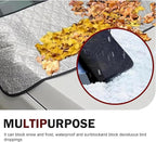 Shakas Windshield Trough Protection Cover, Dust and Leaf Resistant Cover, 66.9" x 17.7" Perfect Coverage Front Window Cover with Elastic Band and Adsorption Block, for Most Cars Trucks (Silver)