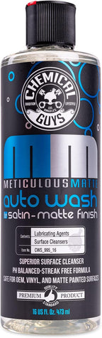 Car Wash Soap – Meticulous Matte – High Foaming Car Foam Soap for Foam Cannons, Guns and Buckets – Safe for Satin and Matte Paint Finishes, Scratch Free Cleaning, 16 oz Bubble Gum Scent