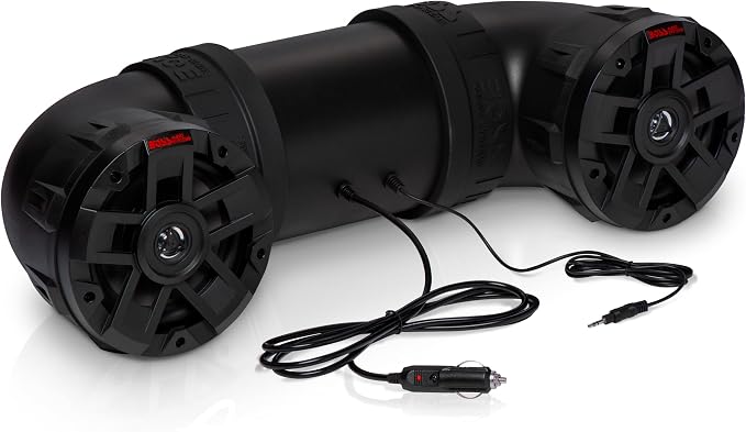 ATV6.5B ATV UTV Weatherproof Sound System - 6.5 Inch Speakers, 1.5 Inch Tweeters, Built-in Amplifier, Bluetooth, Easy Installation for 12V Vehicles