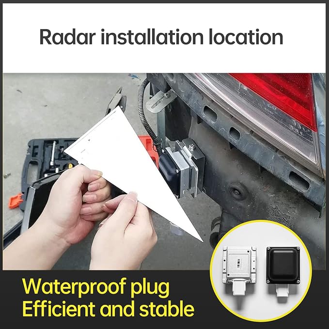 Car Blind Spot Detection System, 24GHz Millimeter Wave Radar Sensor Blind Spot Monitoring System Kit, Universal Car SUVs Trucks RVs Lane Changing Warning with Reversing Radar Parking System