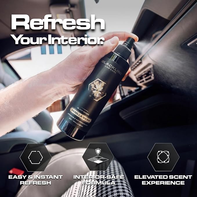 Vanilla Bean Car Air Freshener Spray, Premium Odor Eliminator for Cars, Trucks, RVs, SUV, or Home Use - 8 fl OZ - Air Freshener - Vanilla Bean Spray