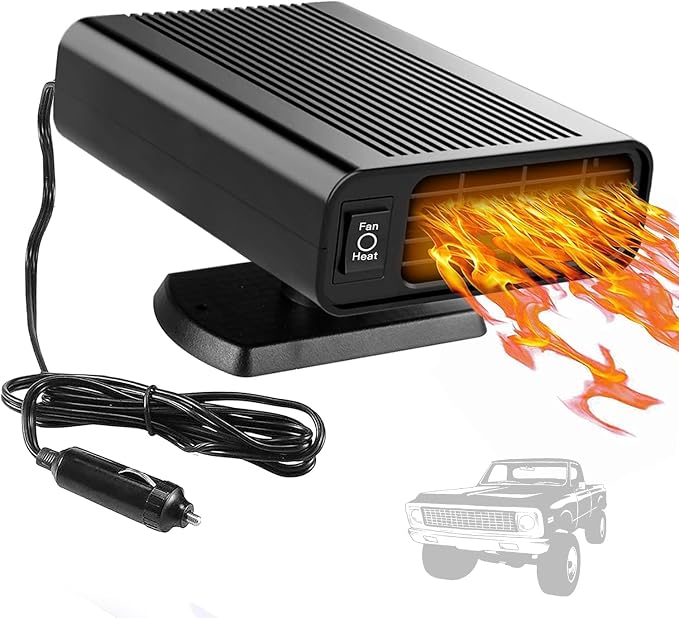 12V 150W Car Heater, Portable Car Heater Plug into Cigarette Lighter, 2 in 1 Fast Heating Defrost Defogger, Windscreen Defogger Window Defroster for Car