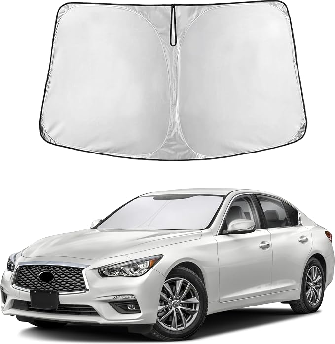 Windshield Sunshade Compatible for Infiniti Q50 2014-2022 2023 2024, Sun Visor for Front Windshield & Window Sun Shade Cover, UV Heat Blocker & Protector, Car Accessories