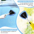 10 Pcs Windshield Cleaner Tool Car Window Cleaning Supplies with Extendable Handle Include 6 Washable Microfiber Bonnets 2 Empty 60ml Spray Bottle Glass Wiper Kit(Light Blue)