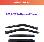 KPY Rain Guards Fit for 2022-2026 Hyundai Tucson, Out-Channel Window Visors Vent Wind Deflectors 4PC, Car Accessories for 22-26 Tucson