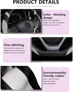 D-Shaped Flat Bottom Steering Wheel Cover for Women Girl - Stylish Car Accessory (Gray)