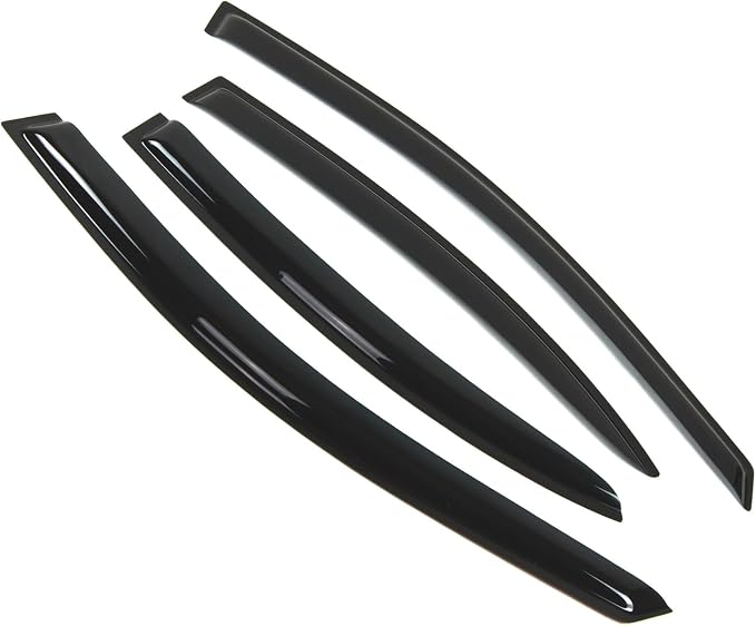 WD2-249 Dark Smoke 4 Pcs Set Window Visor (Outside Mount) Deflector Rain Guard Compatible with 2006-2011 Hyundai Accent