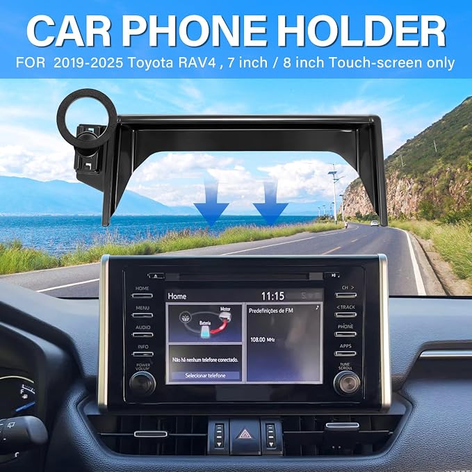 Car Phone Holder for 2019-2025 Toyota RAV4 Accessories 7/8-inch | Strong Magnetic Cell Phone Mount for Magsafe iPhone, 360° Hands-Free No Air Vent Blockage One-Hand Operation Stable Stand