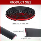 26ft Car Door Edge Trim Guards with Tape L Shaped Lip Guard Trims Molding Kit Doors Black Rubber Automotive Seal Doors Edge Protector for Cars Fender Camper Canopies Mirror Edges Running Board