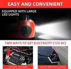 Upgraded Electric Hydraulic Car Jack Kit 5 Ton 12V Portable Lift Range 20.9 Inch with Impact Wrench and Tire Inflator Pump for SUV Sedan Truck Repair Floor Jack for Tire Change with LED Light