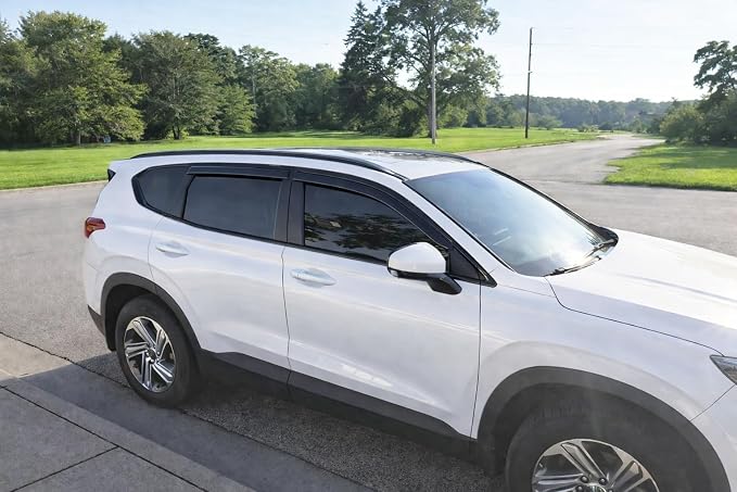 2019-2023 Tape-On Rain Guards for Hyundai Santa Fe Side Window Visor Deflectors, Se Sel Limited Calligraphy, Durable Tinted Vent Shades 2020 2021 2022