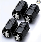 4Pack Skeleton Tire Valve Caps Universal Tire Air Cap Valves Stem Covers | Aluminum Alloy Rust-Proof Valve Stem Caps, for Auto SUV Truck Motorcycle Bicycle, Terror Skull Gifts for Women Men Drivers