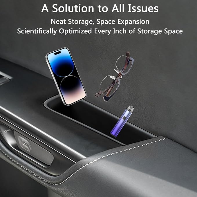 4PCS Car Door Organizer Tray for NX 2022 2023 2024 2025 Front & Rear Door Pocket Inner Organizer Trays TPE for NX 250 NX 350 NX 350h 450h+ Accessories Black