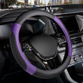Car Steering Wheel Cover, Microfiber Leather Steering Wheel Covers with Anti-Slip Lining, Breathable Elastic Car Steering Wheel Protector, Universal Standard Size 14-15 inch