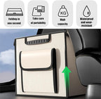 Car Trunk Organizer, Multi-Compartment Collapsible Vehicle Cargo Storage Organizer with Lid, Non Slip Waterproof Storage Box with Reinforced Handles, Universal Automotive Accessories (Beige)