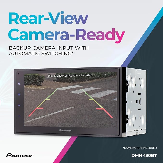 DMH-130BT 6.8" Capacitive Touchscreen, Double Din – Bluetooth, Backup Camera, USB, FLAC, AM/FM Radio, Short Chassis, 50W x 4 Output, Steering Wheel Input