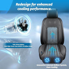Cooling Car Seat Cover with 2 Turbo Fans – 12V-24V Ventilated Car Seat Cushion, Breathable Car Seat Cooling Pad for Sweaty Back, Universal Fit Cooling Seat Covers for Cars SUV Truck Grey