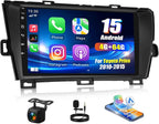 4G+64G Android 15 Car Stereo for Toyota Prius 2010-2015 with Wireless CarPlay Android Auto,9" HD Touchscreen Toyota Prius Car Radio with WiFi,GPS Navigation,Bluetooth,FM/RDS SWC EQ+Backup Camera