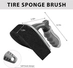 Car Tire Shine Applicator, High-Density Sponge Tyre Dressing Applicator Pad with Curved Handle, Reusable Wheel Polishing Brush Auto Detailing Foam for Applying Tire Shine (1 PCS)