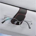 Sunglasses Holders for Car Sun Visor, Leather Eyeglasses Hanger Mounter, Magnetic Glasses Holder and Ticket Card Clip, Auto Interior Accessories Universal for SUV Pickup Truck