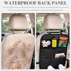 2-Pack Black Kick Mats with Organizer, Backseat Protector Seat Covers for Cars, SUVs, Minivans, and Trucks, Universal Fit Interior Seat Back Protectors