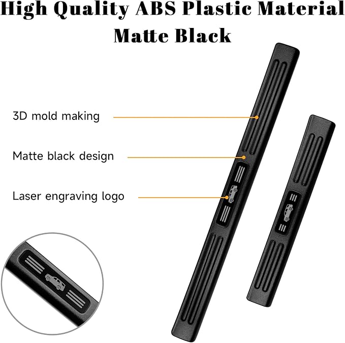 4PCS Car Door Edge Guards Door Sill Protector for Chevy Tahoe & GMC Yukon 2021-2026 Accessories ABS Plastic Material Matte Black Car Door Threshold Protection
